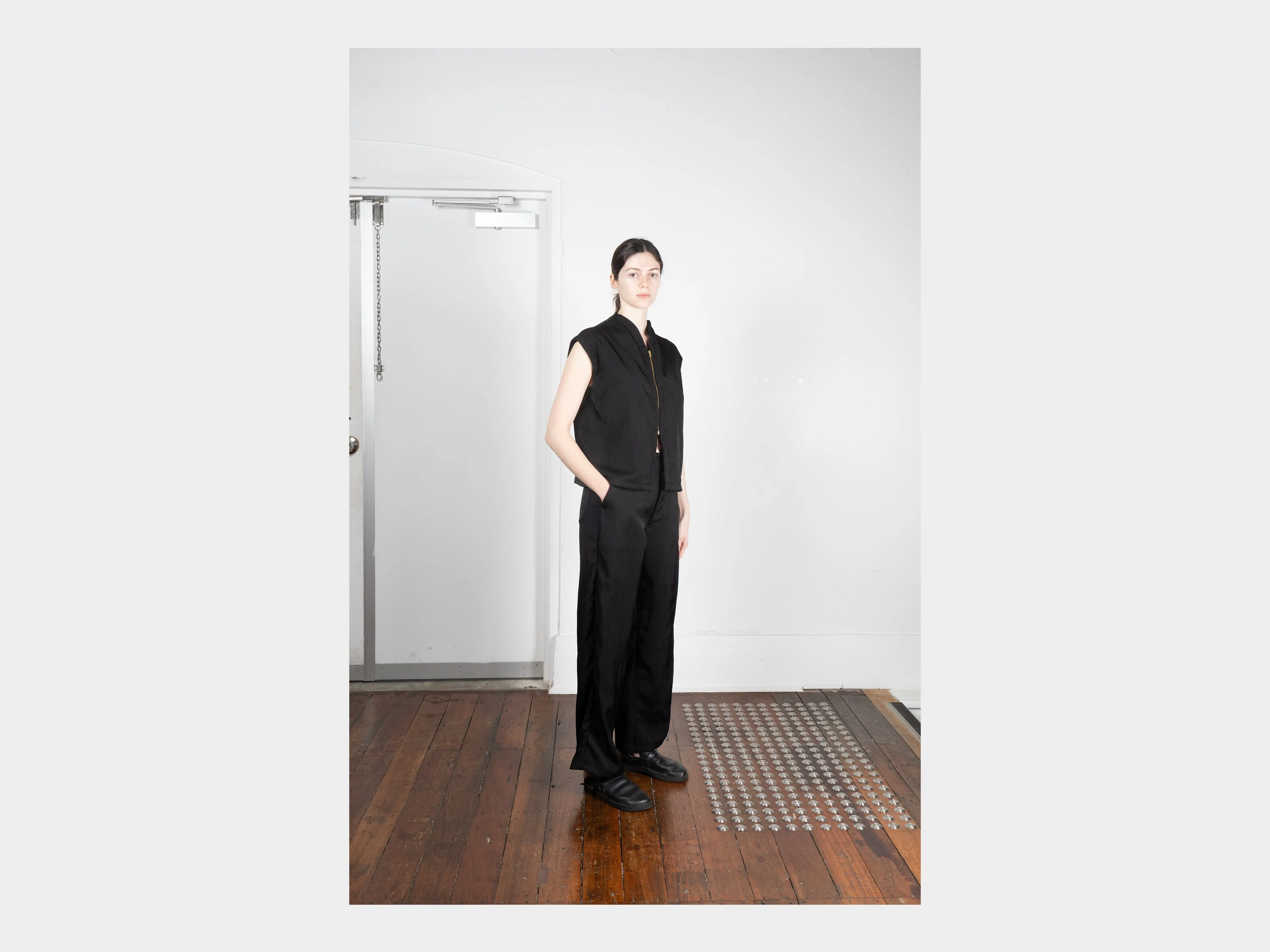 W-R20P4 "High-Wide Pants" Black School Canvas sold by MAN-TLE product image thumbnail 5
