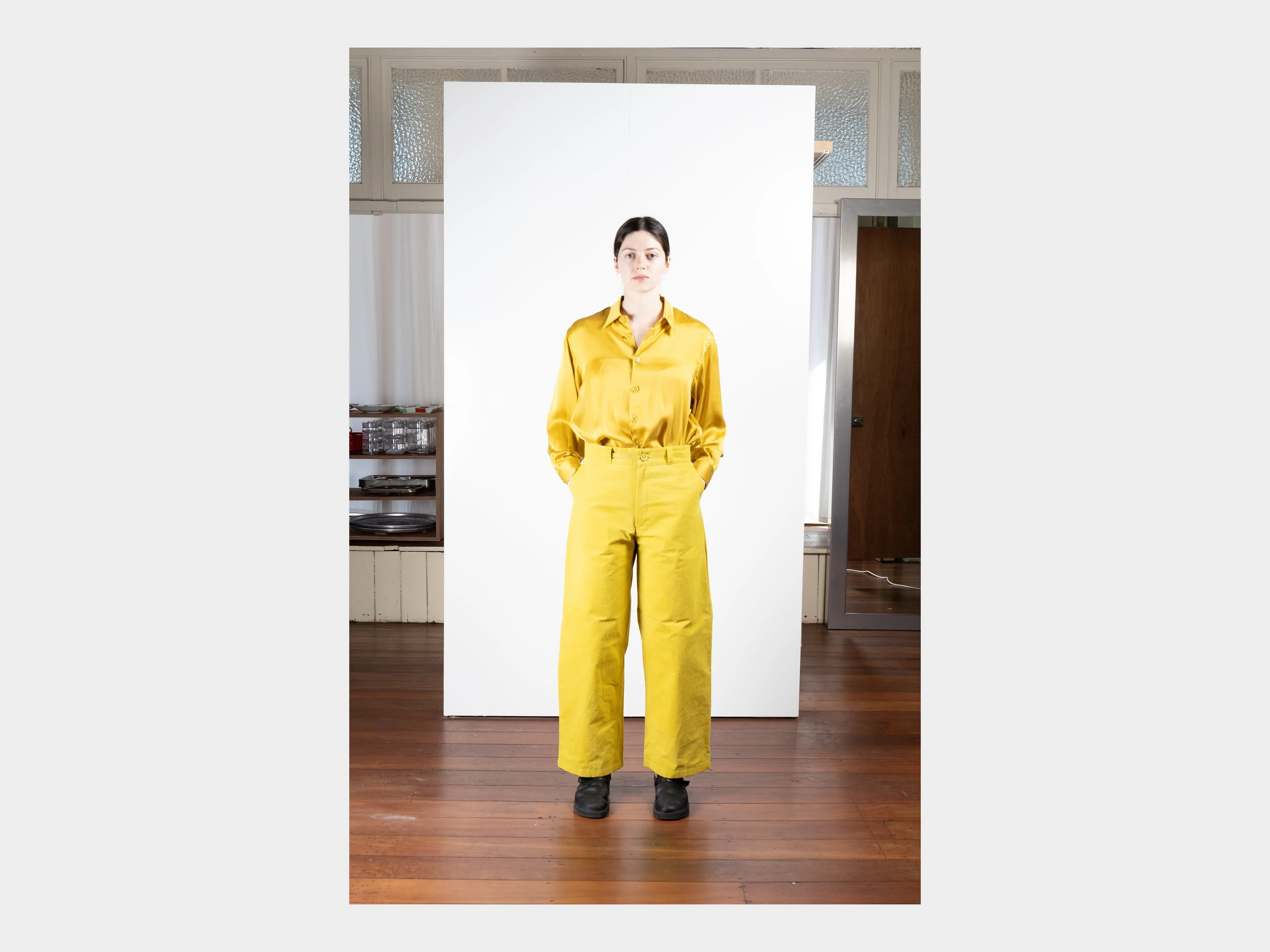 W–R21P4 "High-Wide Pants" Wattle Wax sold by MAN-TLE product image thumbnail 5