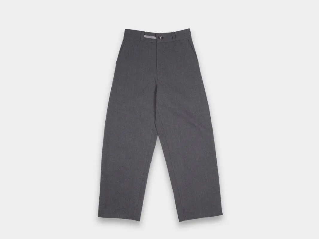 W–R21P4 "High-Wide Pants" Granite Wool made by MAN-TLE