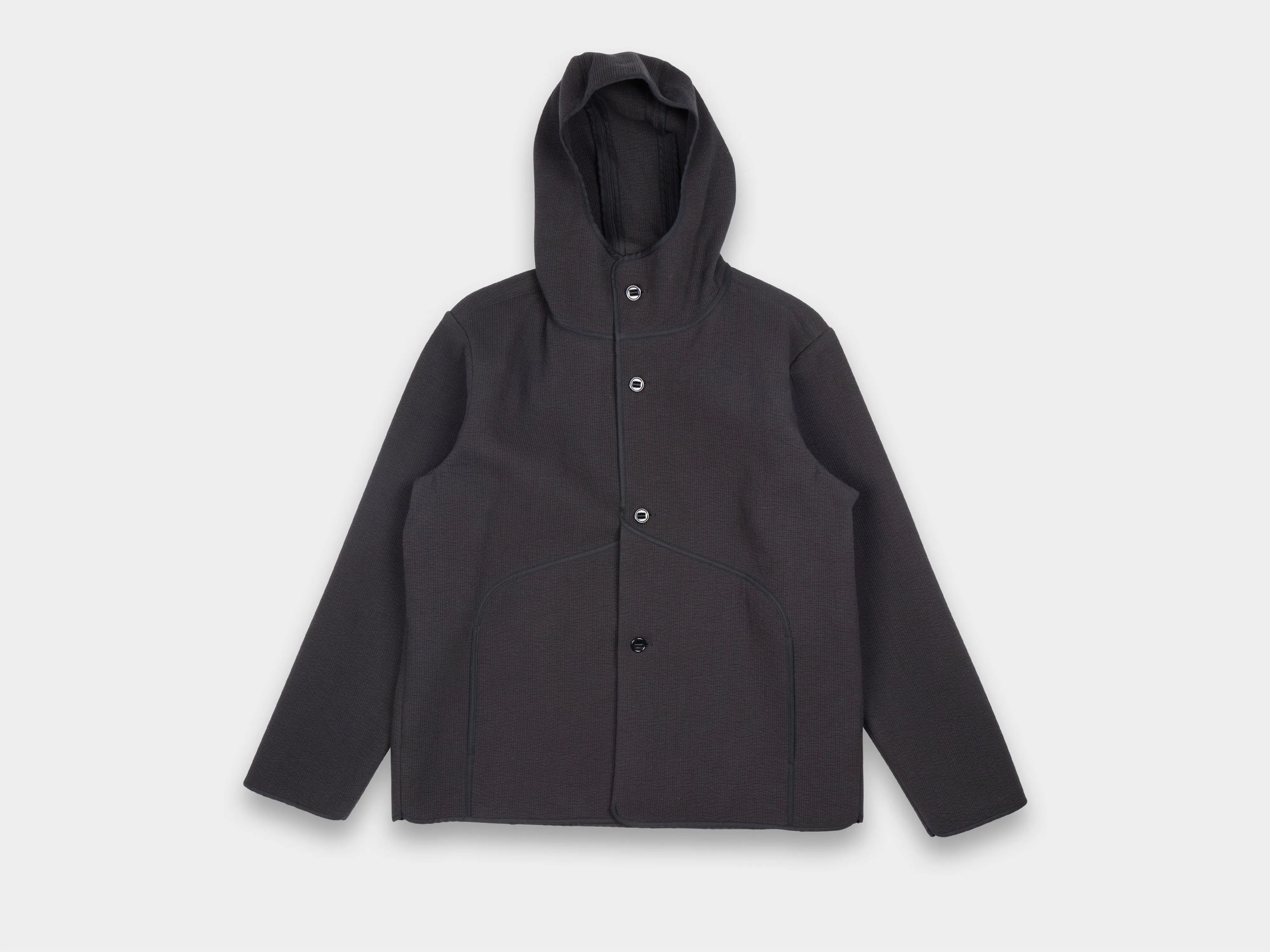 R21O3 "Cut Parka" Black Ash Nubi sold by MAN-TLE