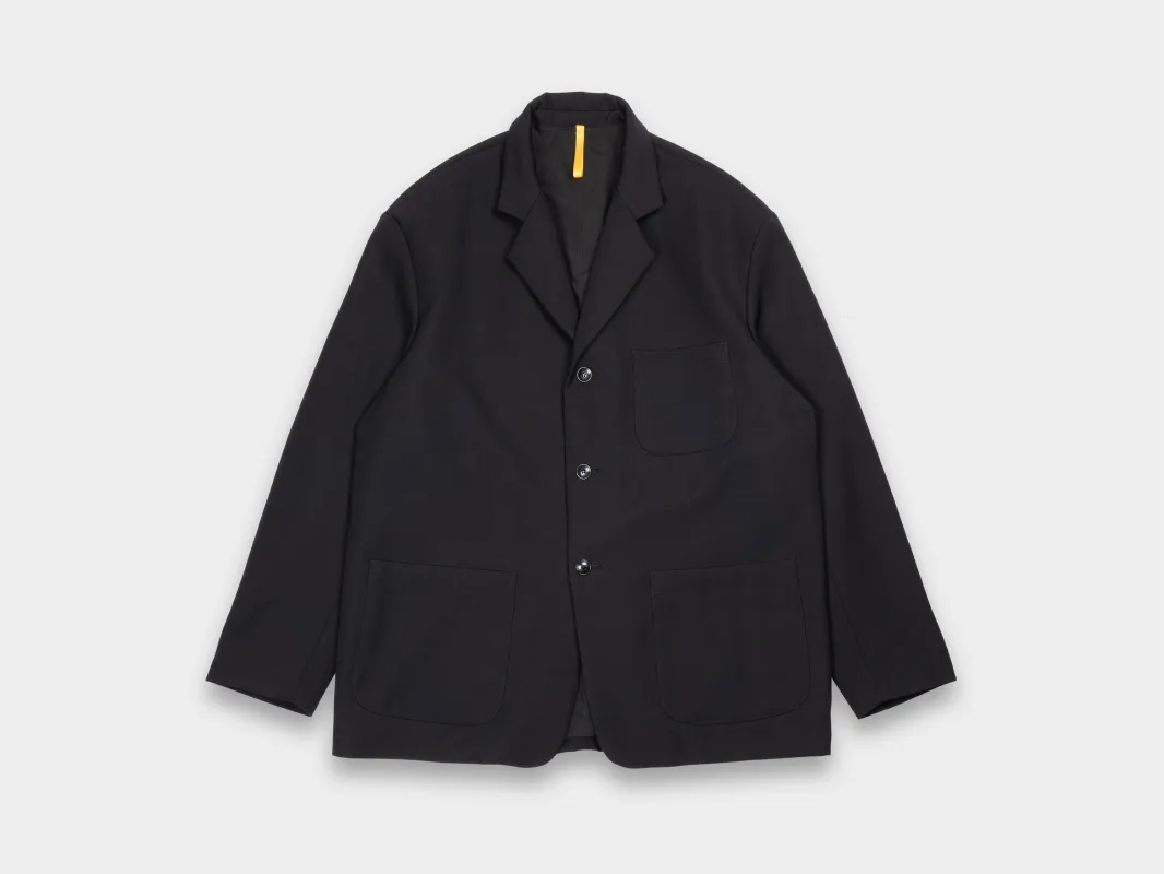 R21Y2 "Patch Blazer" Black Impact Wool made by MAN-TLE