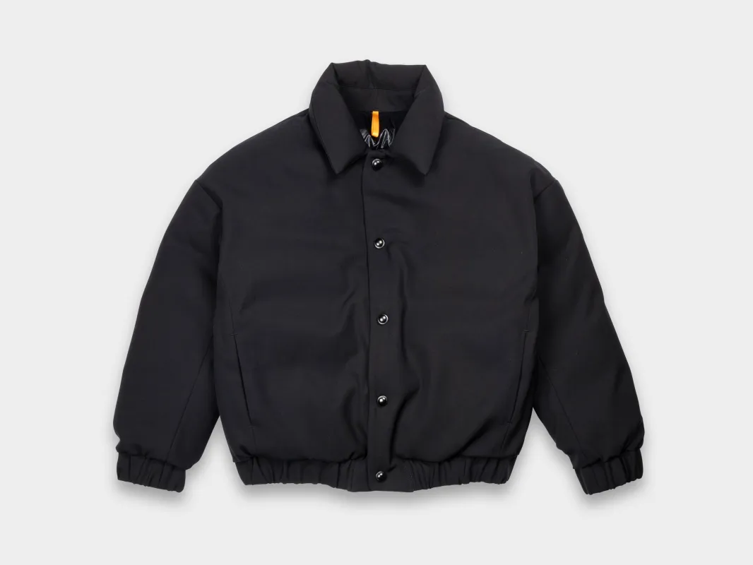 R21D6 "Double Down Blouson" Black Impact Wool made by MAN-TLE