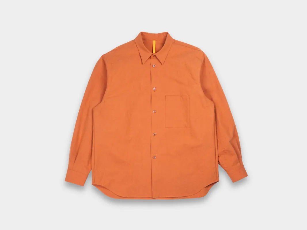R21S8 "Weather Shirt PK" Rust Wool made by MAN-TLE