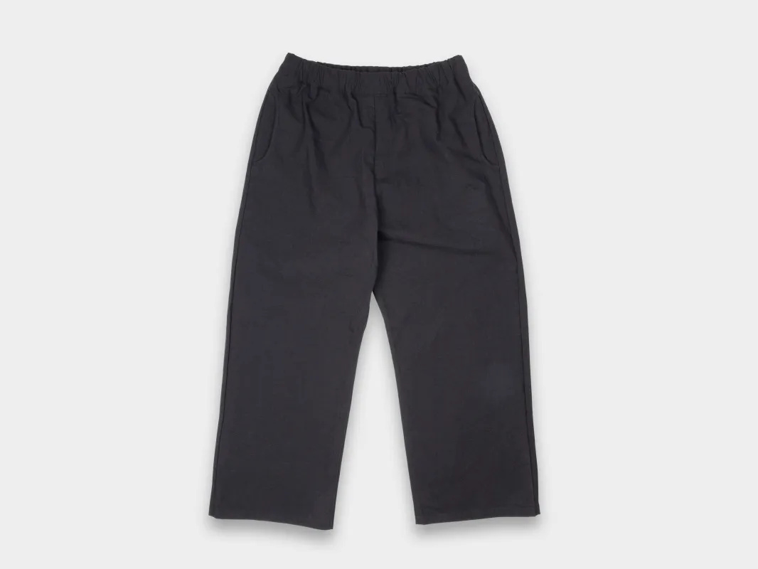 R21P5 "Solid Pants" Black Wool made by MAN-TLE