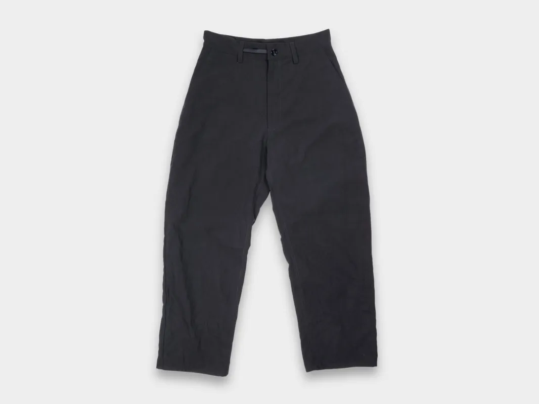R20P4 "Wide Pants" Black Linen made by MAN-TLE