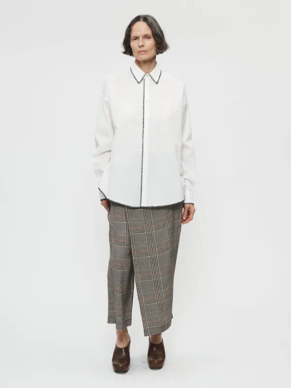 Contrast Overlock Uniform Shirt sold by 6397