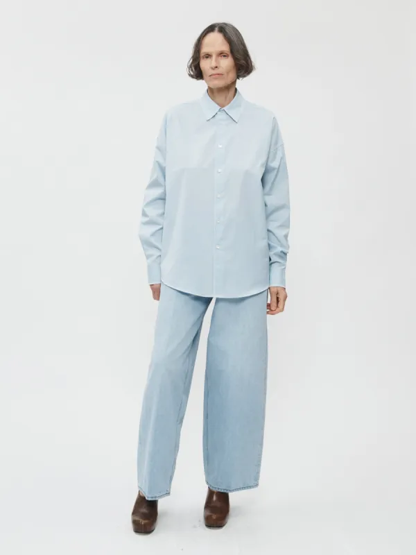 Contrast Overlock Uniform Shirt in Blue sold by 6397