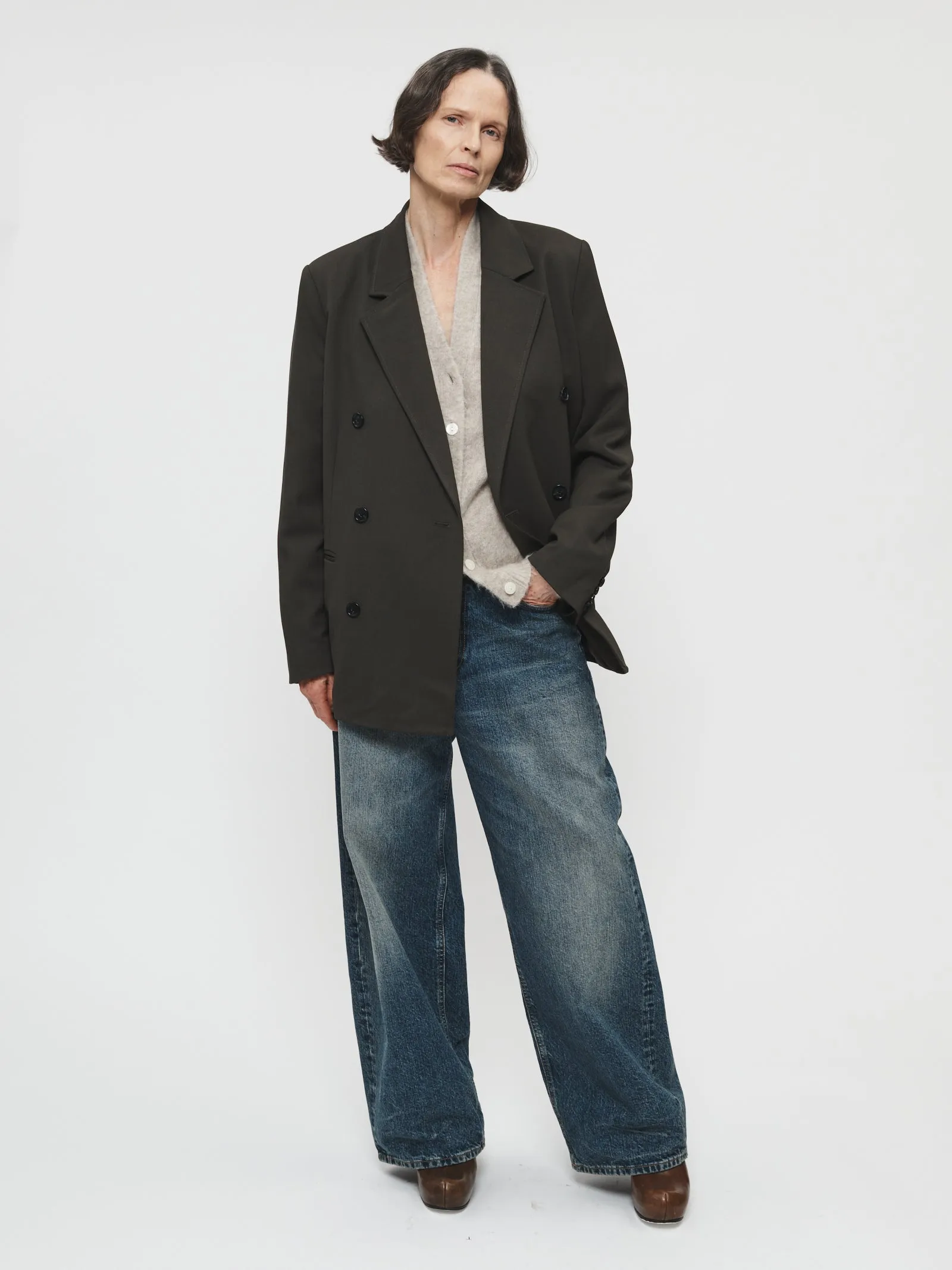 Double Breasted Blazer in Olive sold by 6397