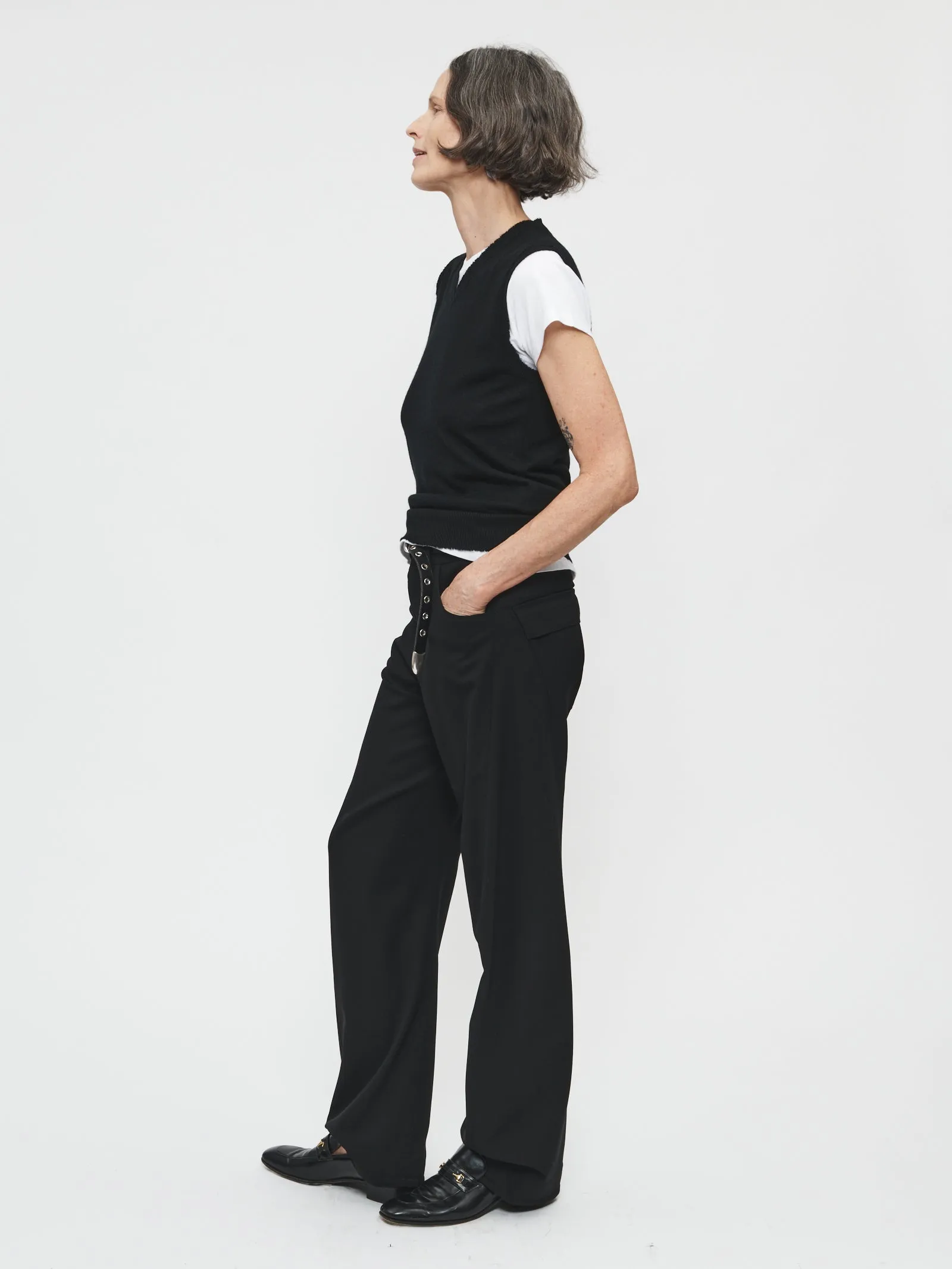 Twisted Seam Pant in Black Wool Twill sold by 6397 product image thumbnail 5