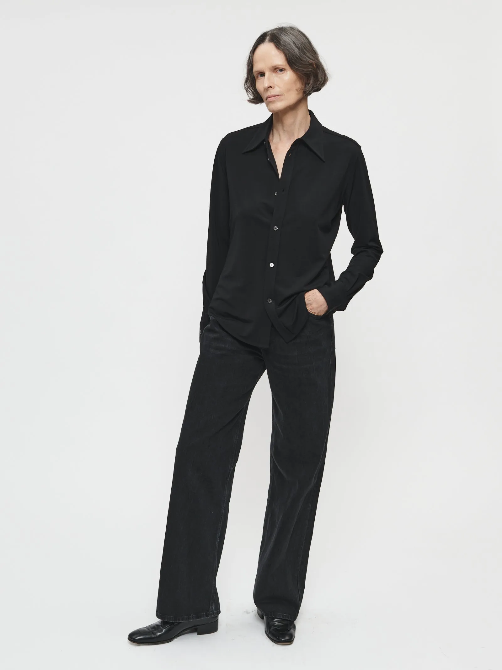 Slim Buttondown Shirt in Black sold by 6397