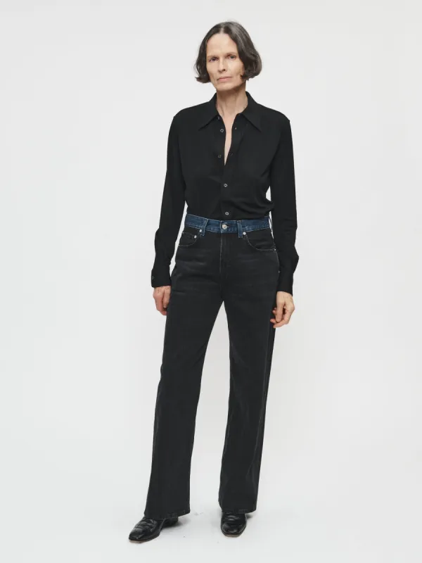 Contrast WB Wide Jean in Rugged Old Black sold by 6397