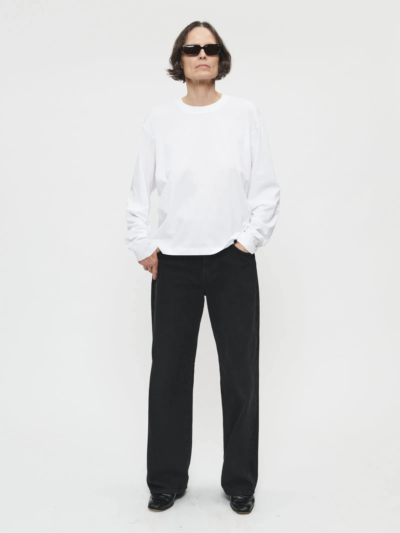 Coverstitch Long Sleeve T in White sold by 6397