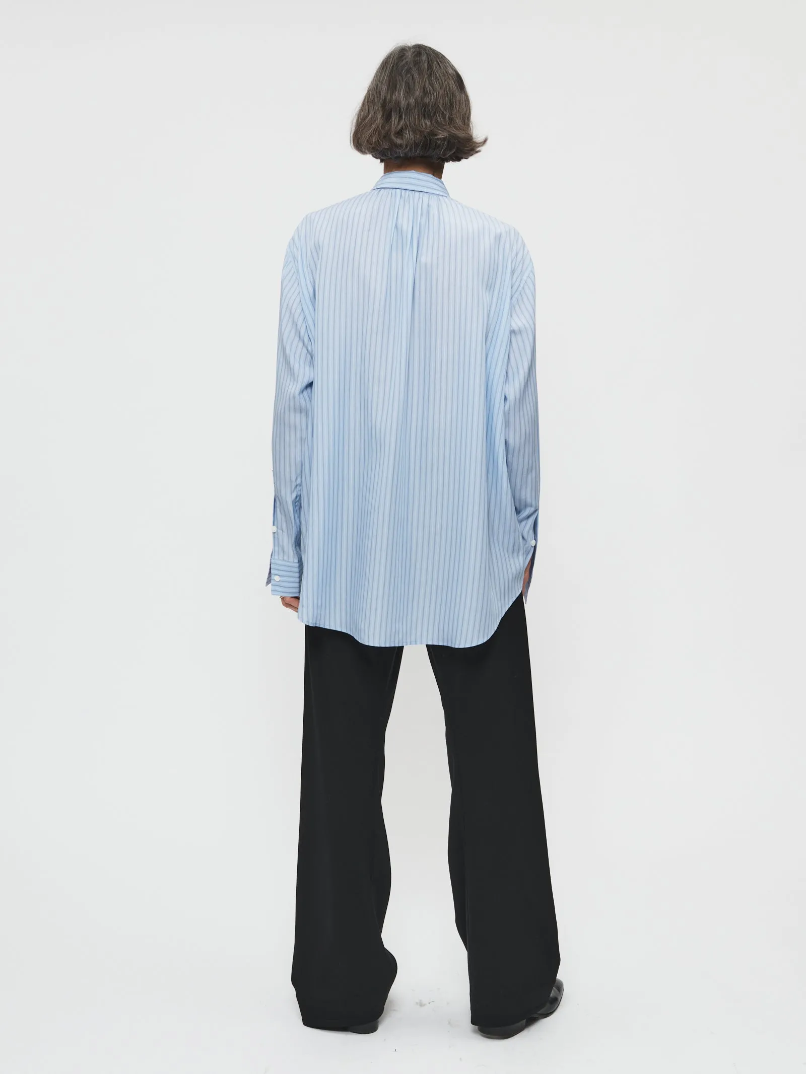 Ruched Biggie Shirt in Blue Fine Stripe sold by 6397 product image thumbnail 2