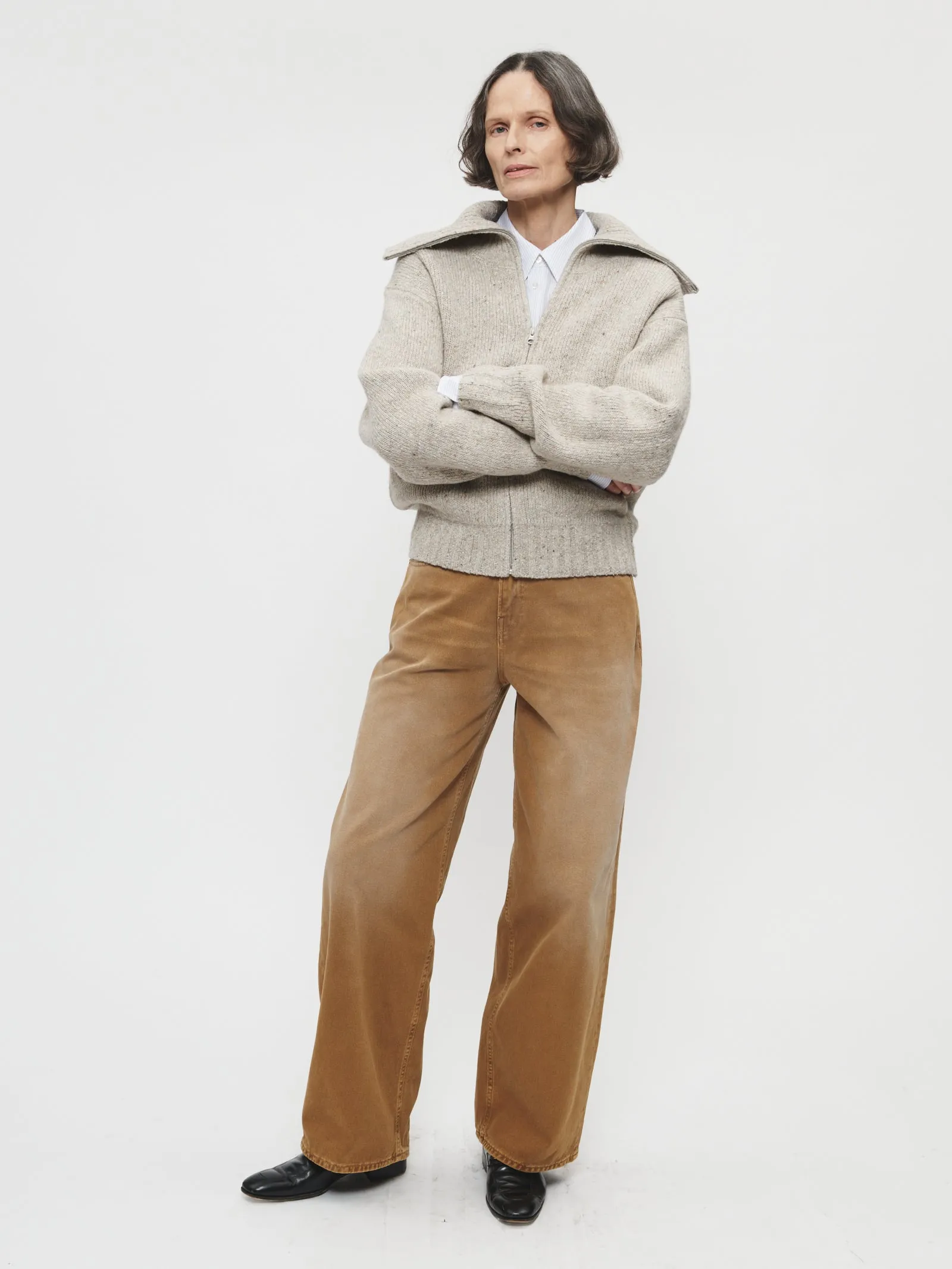 Zip Cardigan in Light Beige sold by 6397 product image thumbnail 3