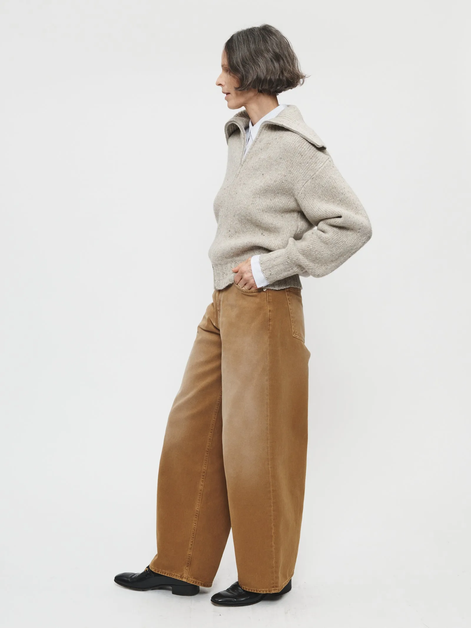 Zip Cardigan in Light Beige sold by 6397 product image thumbnail 4