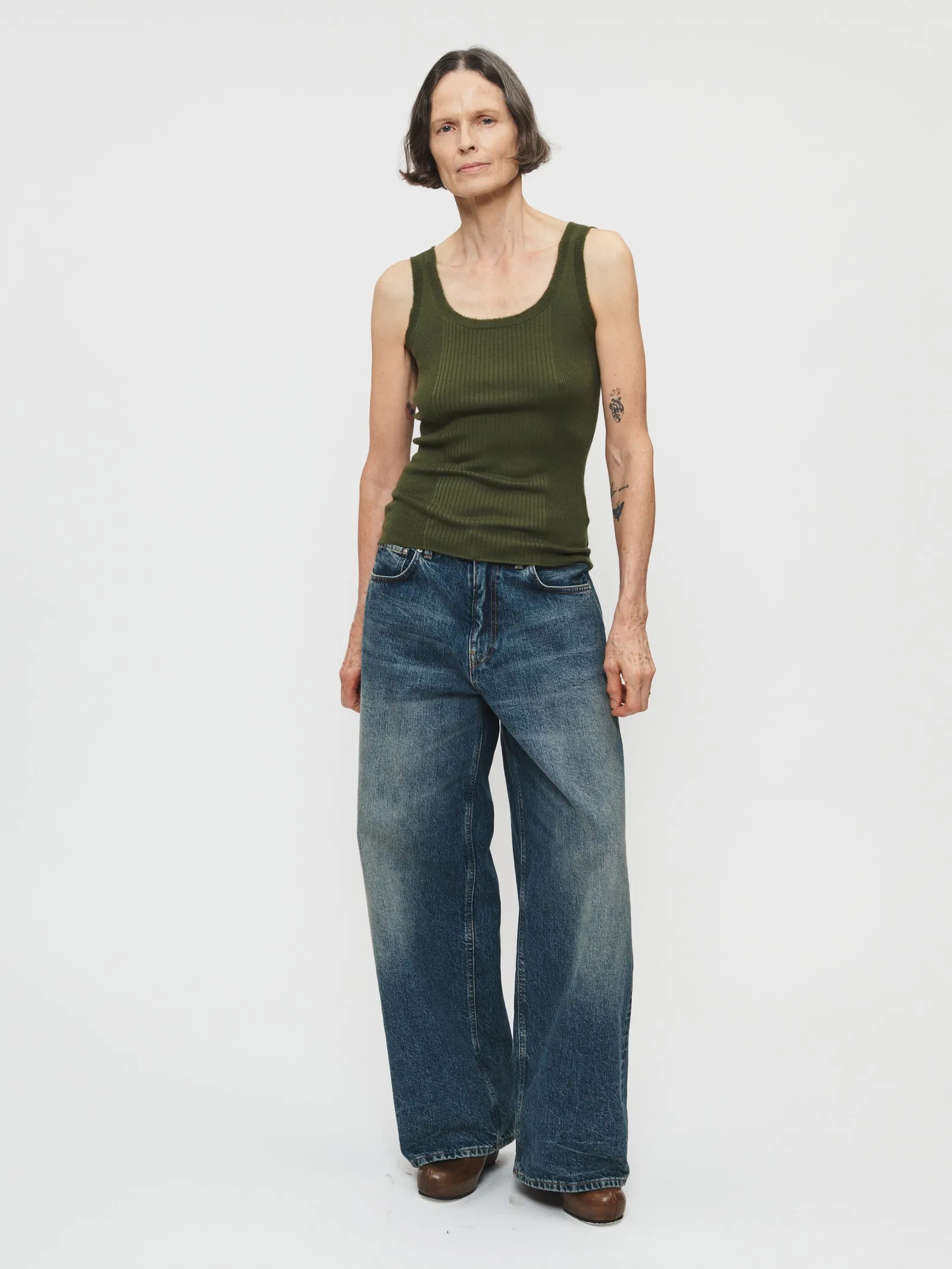 Variegated Rib Tank Army Green sold by 6397