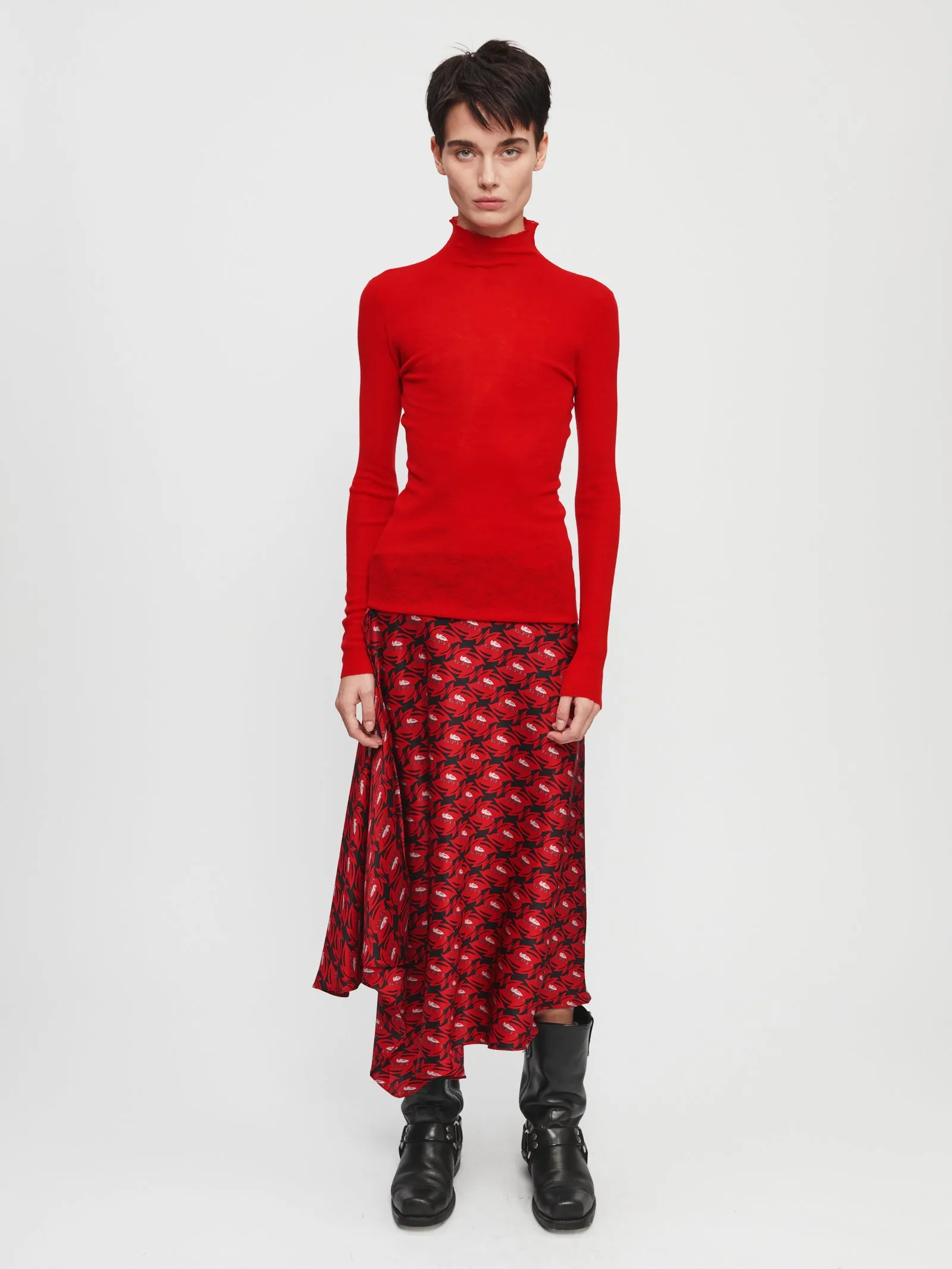 Printed Handkerchief Skirt in Red sold by 6397