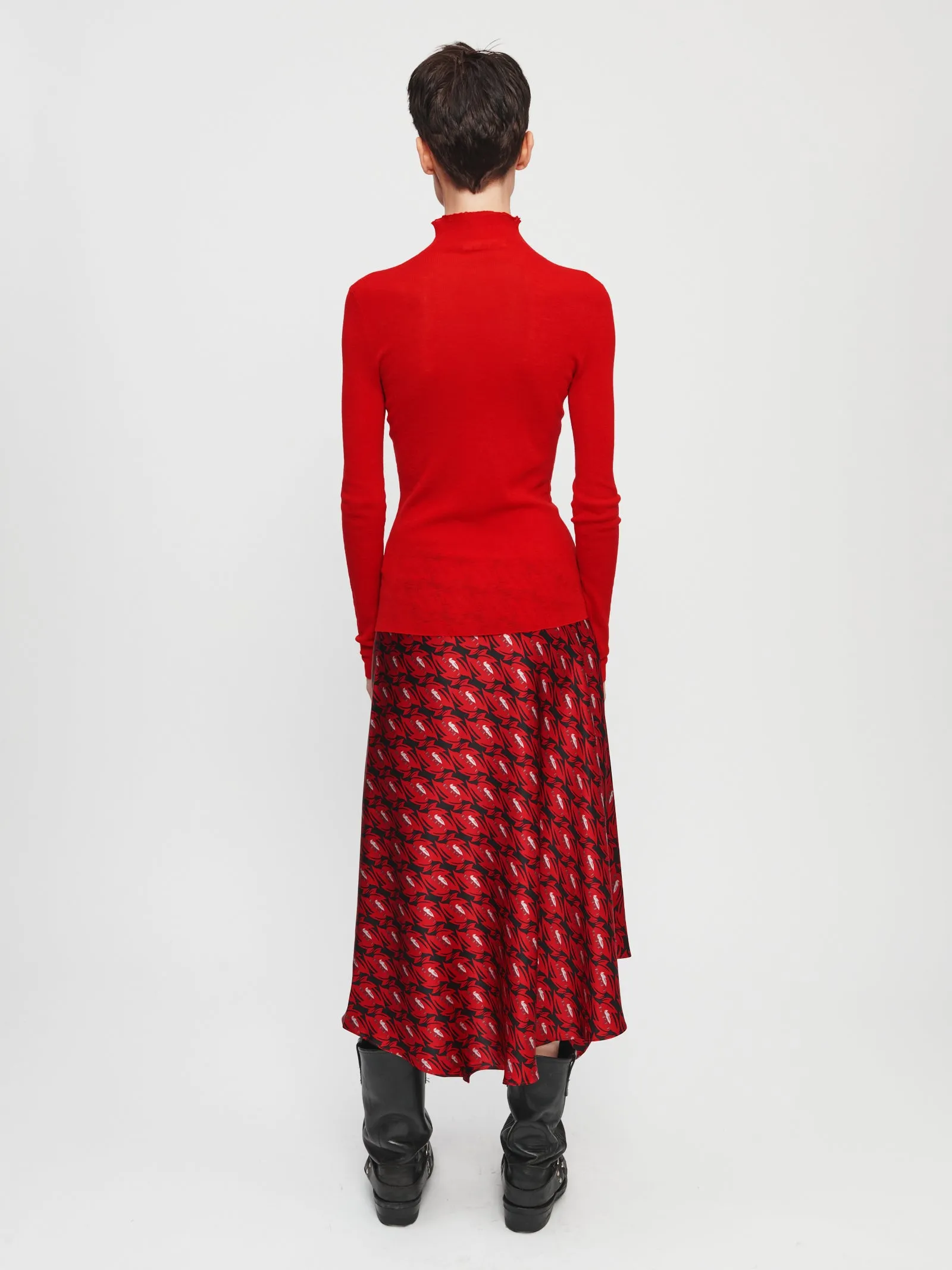 Printed Handkerchief Skirt in Red sold by 6397 product image thumbnail 4