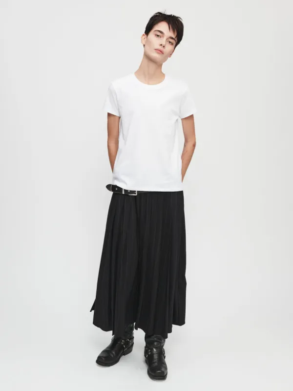 Pleated Wrap Skirt in Pinstripe sold by 6397