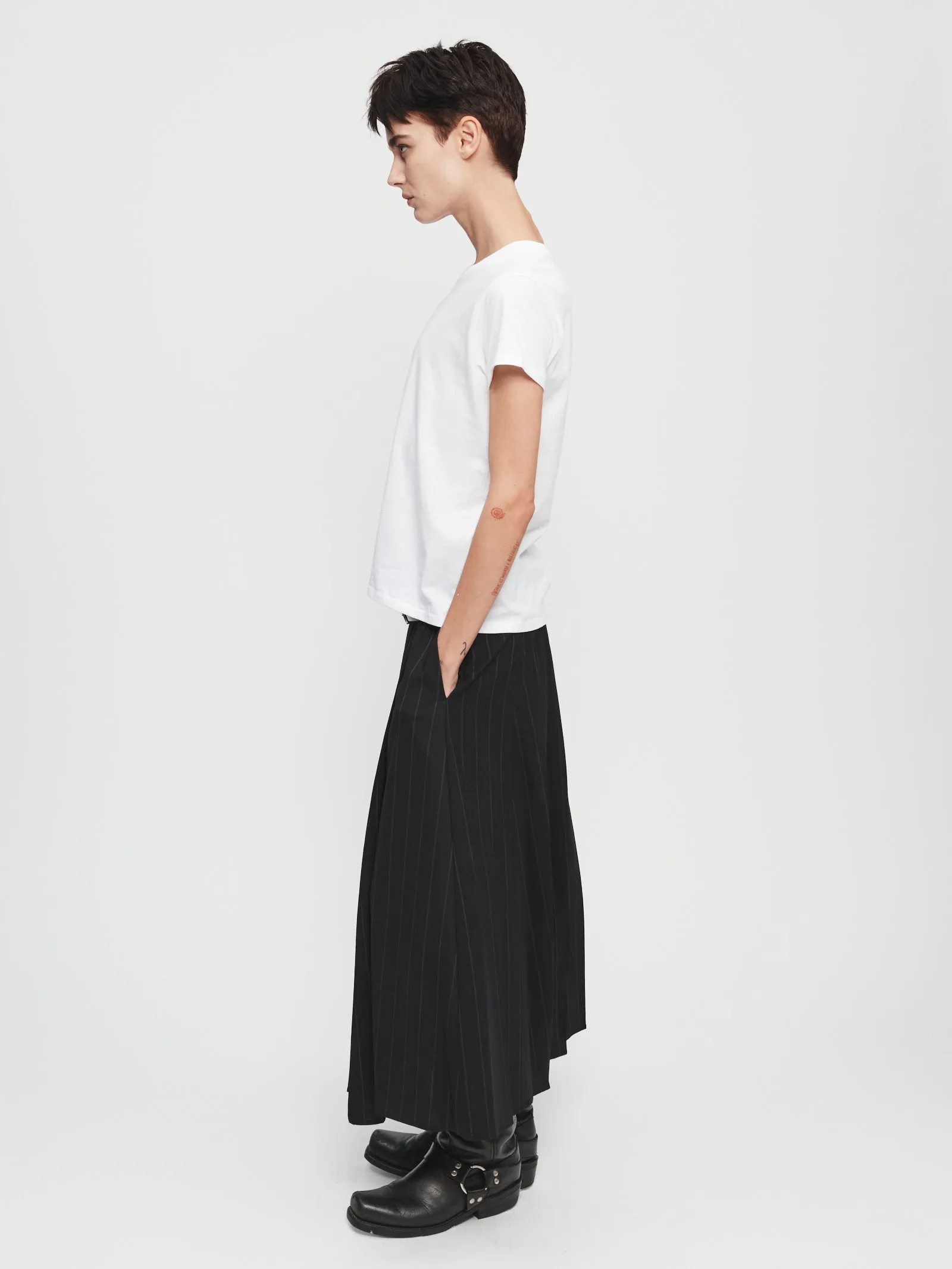 Pleated Wrap Skirt in Pinstripe sold by 6397 product image thumbnail 3