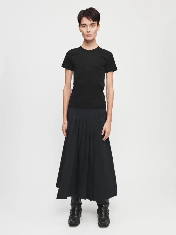 Pleated Wrap Skirt in Black sold by 6397