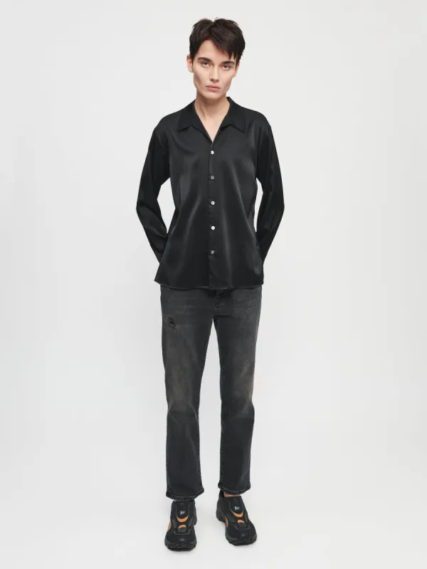 Silk Slim Shirt in Black made by 6397