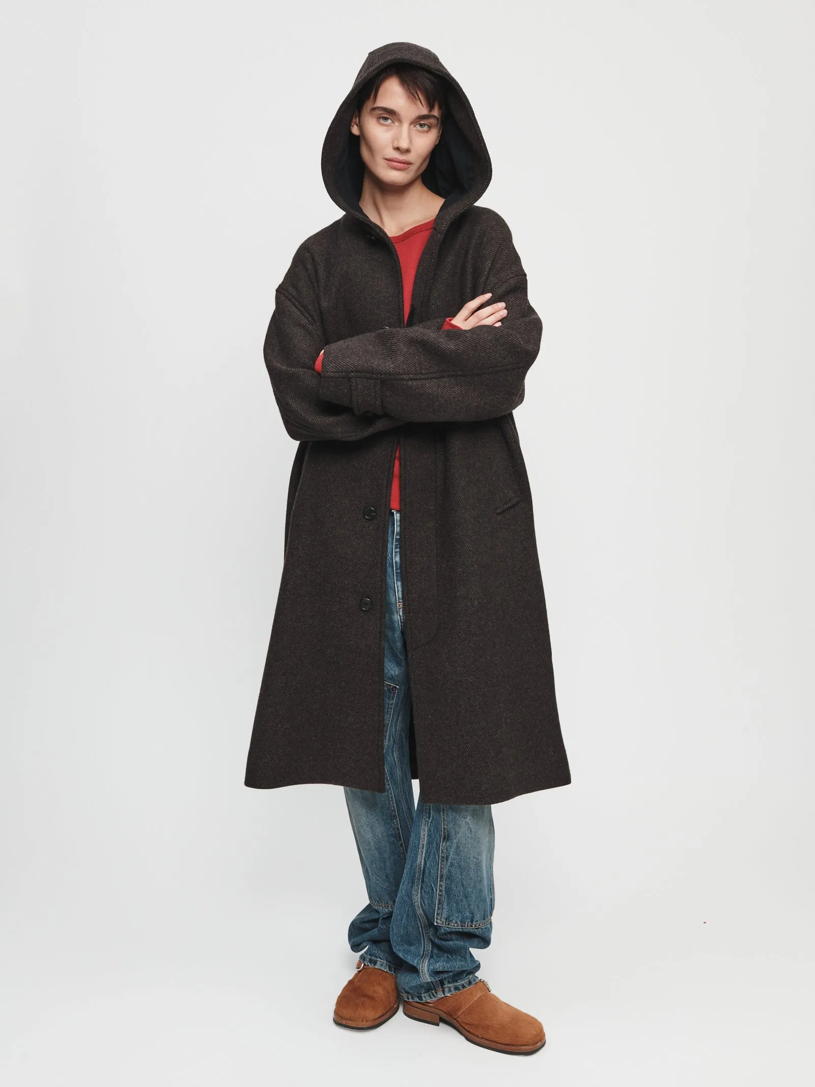 Hooded Car Coat in Brown sold by 6397 product image thumbnail 5