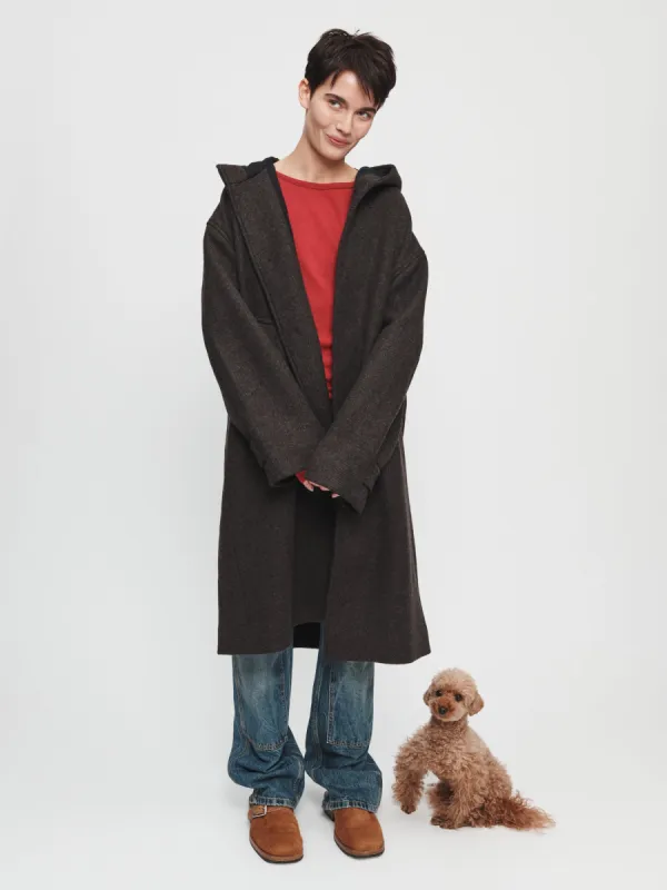 Hooded Car Coat in Brown made by 6397