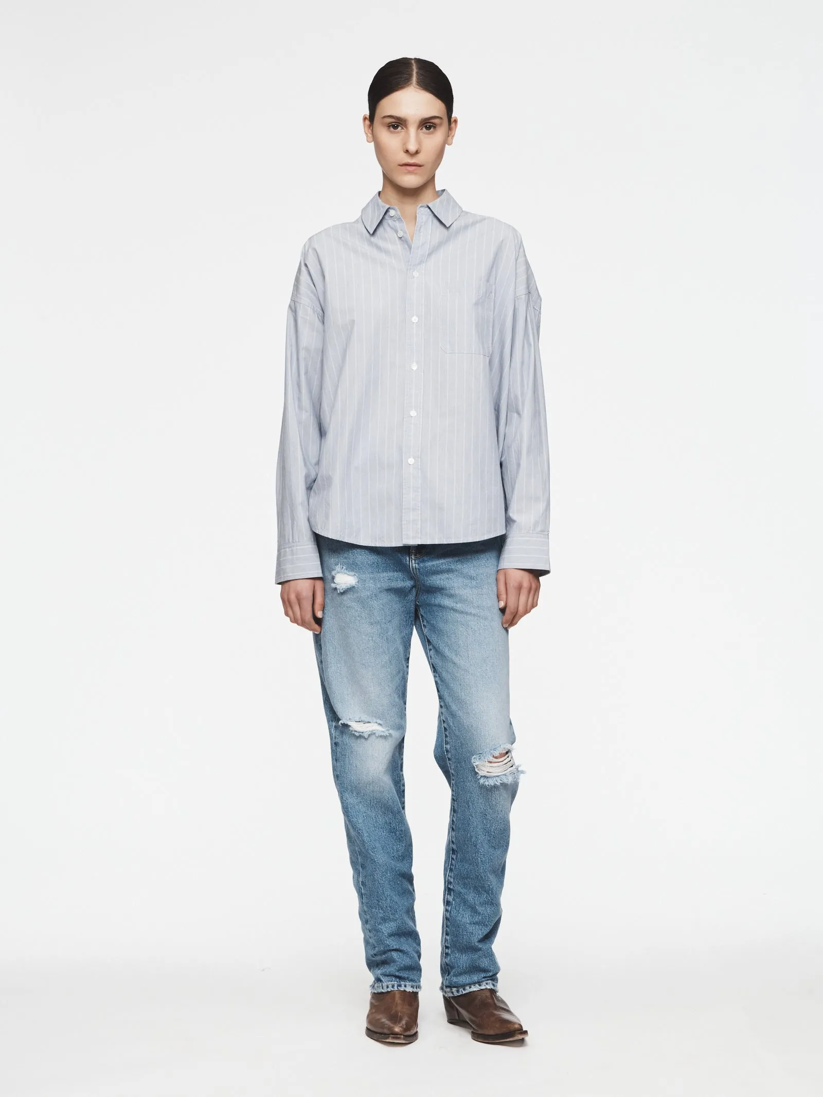 Uniform Top in Blue/White Stripe sold by 6397