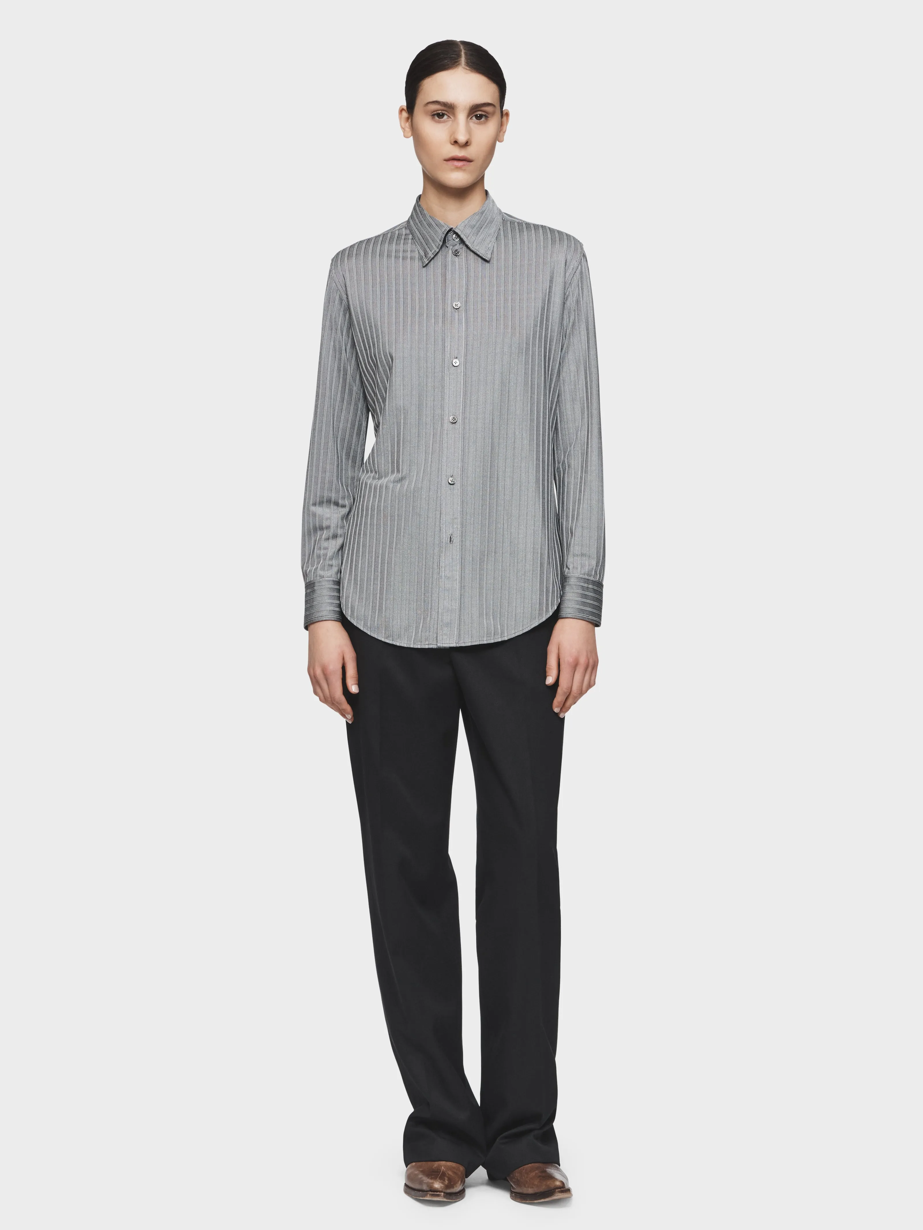 Slim Buttondown Shirt in Oxford Grey sold by 6397 product image thumbnail 4