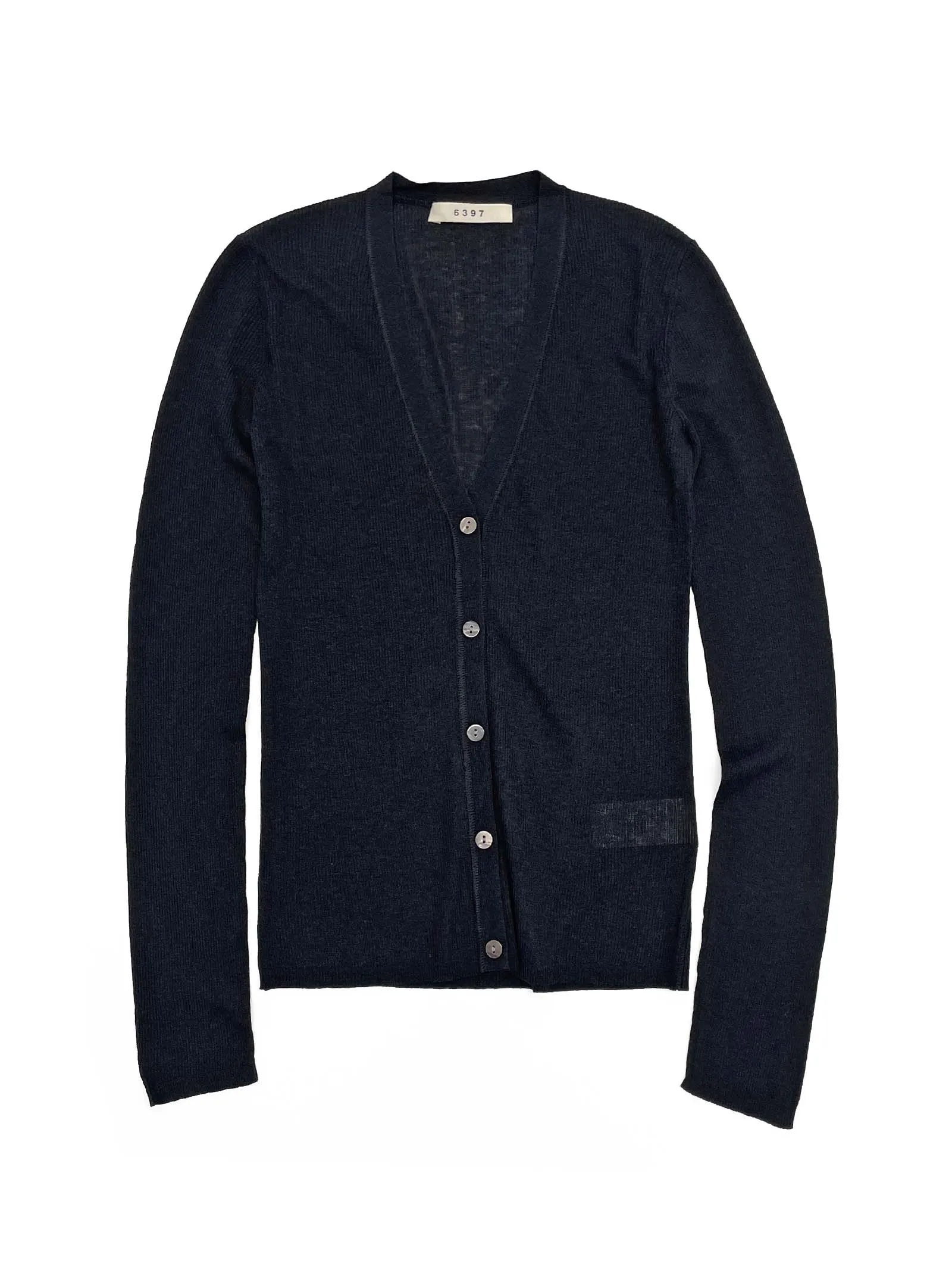 Skinny Rib V-Cardigan in Black sold by 6397 product image thumbnail 4