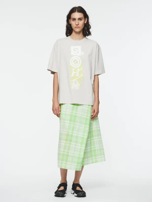 Draped Wrap Skirt in Lime Plaid sold by 6397