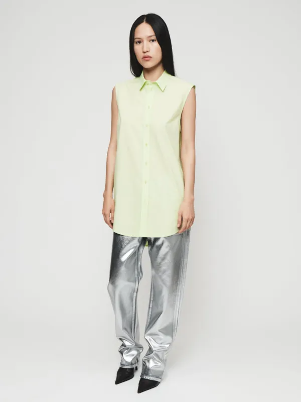 Sleeveless Buttondown Shirt in Limeade sold by 6397