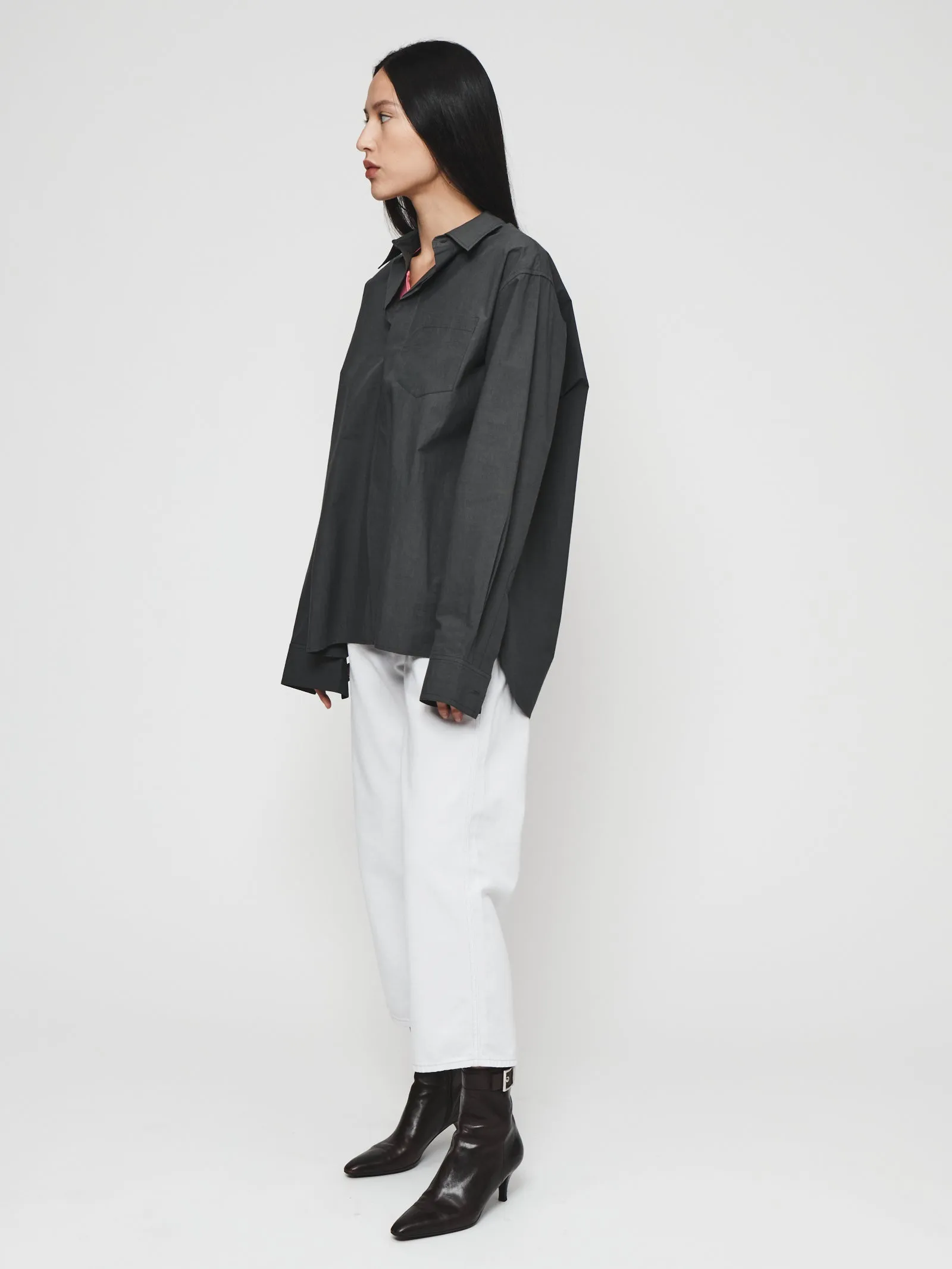 Concealed Placket Biggie Shirt in Washed Black sold by 6397 product image thumbnail 2