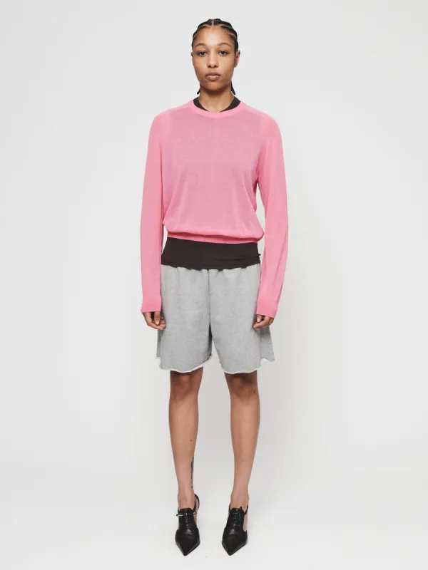 Cut Off Sweat Short in Heather Grey sold by 6397