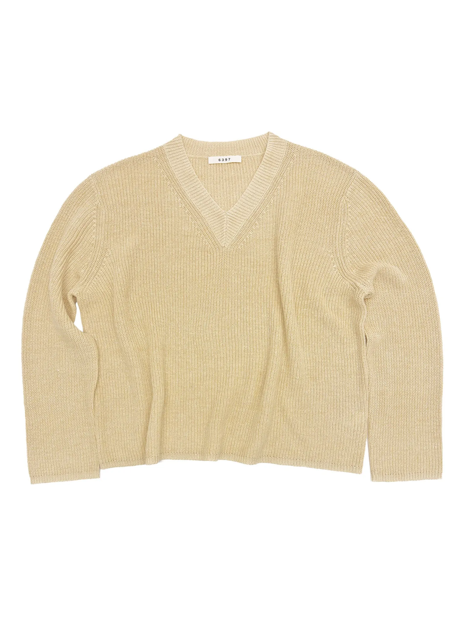 Ribbed Boxy V-Neck in Camel sold by 6397 product image thumbnail 3