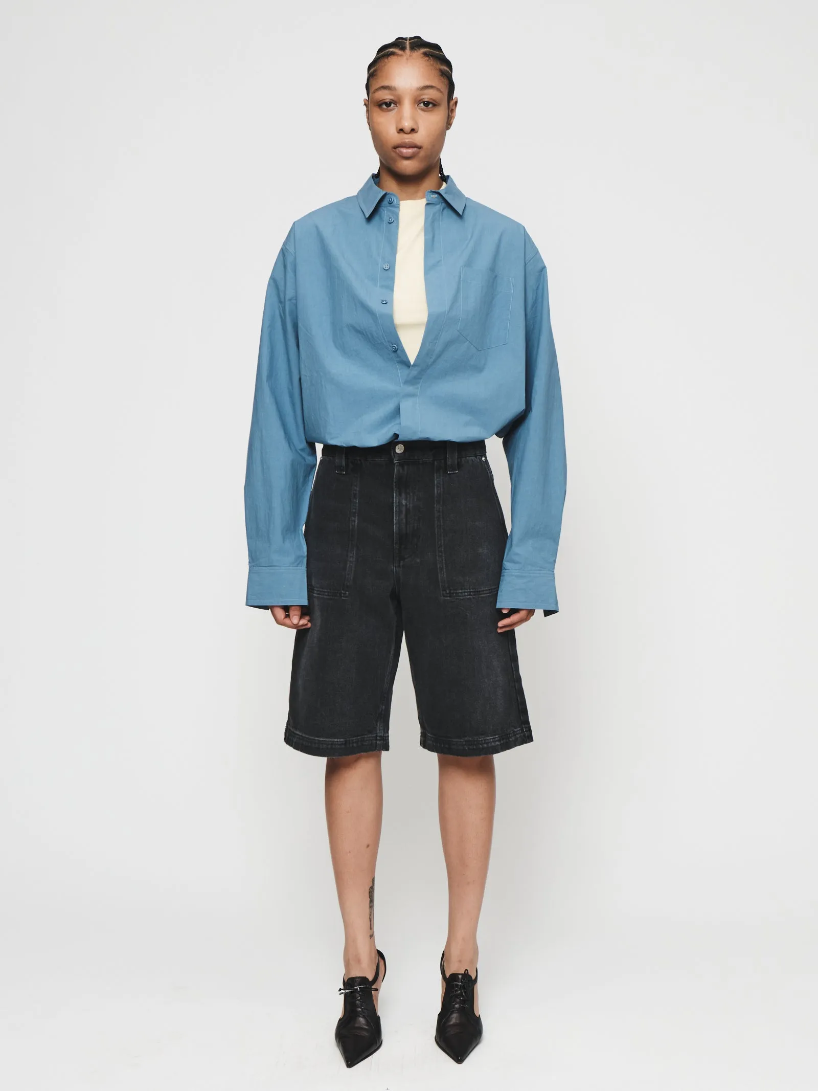 Denim Carpenter Short in Stone Black sold by 6397