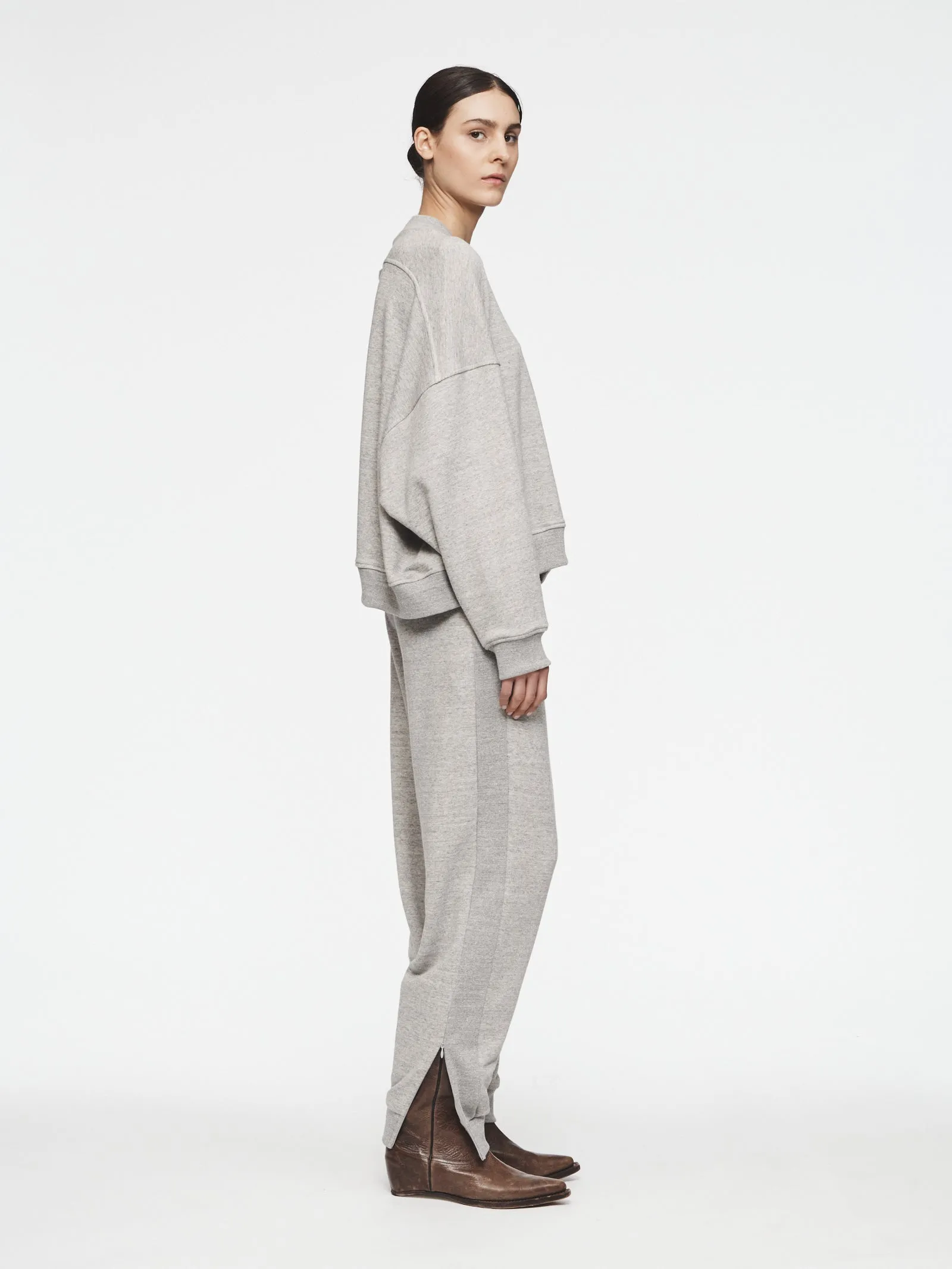 Zip Cuff Sweatpant in Heather Grey sold by 6397 product image thumbnail 3