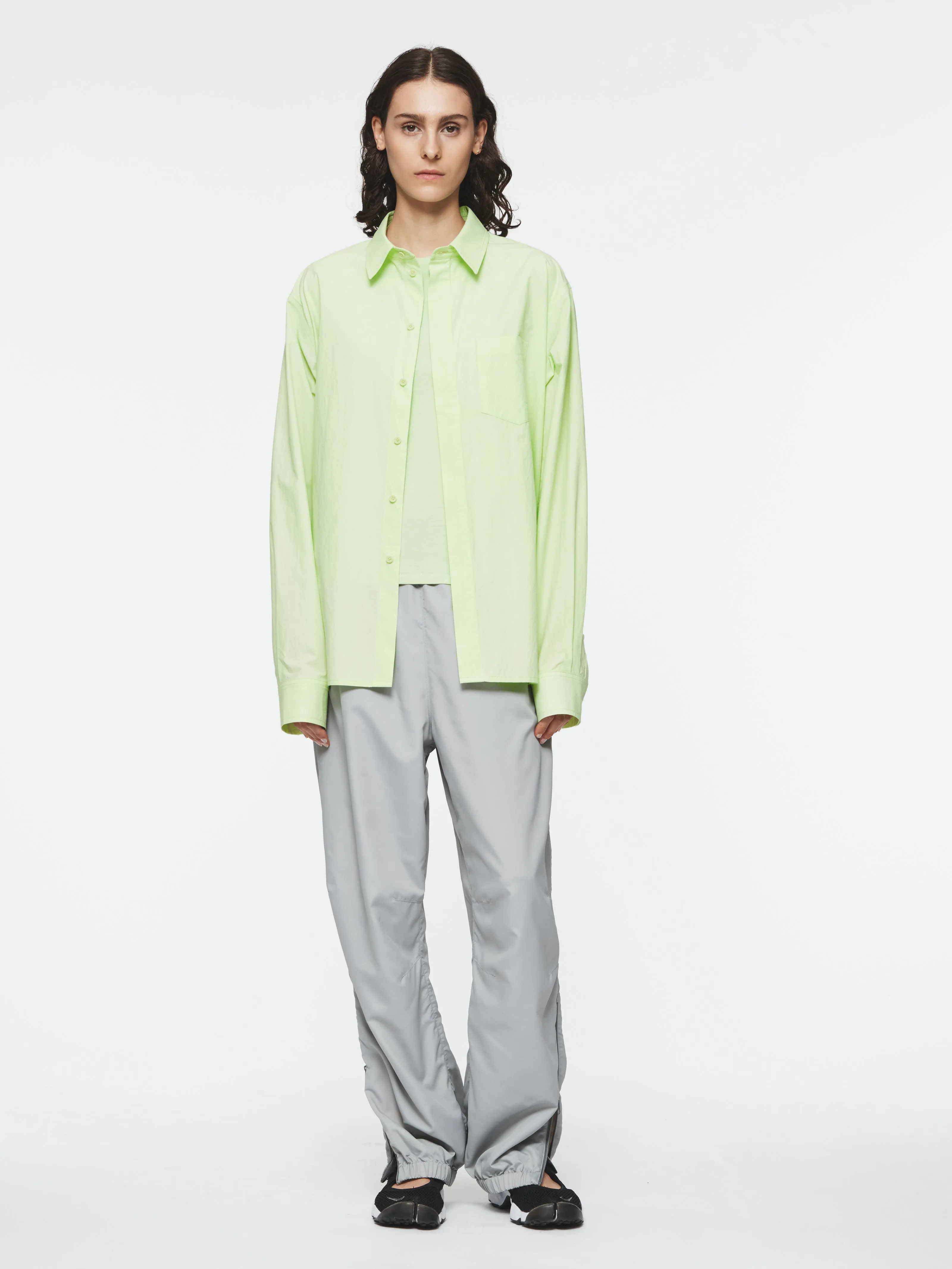 Concealed Placket Biggie Shirt in Limeade sold by 6397