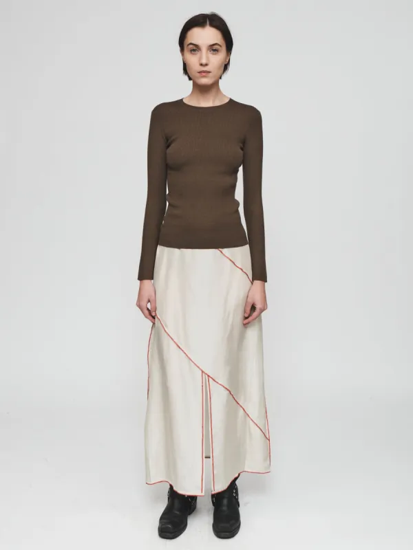 Deconstructed Midi Skirt in Chalk sold by 6397