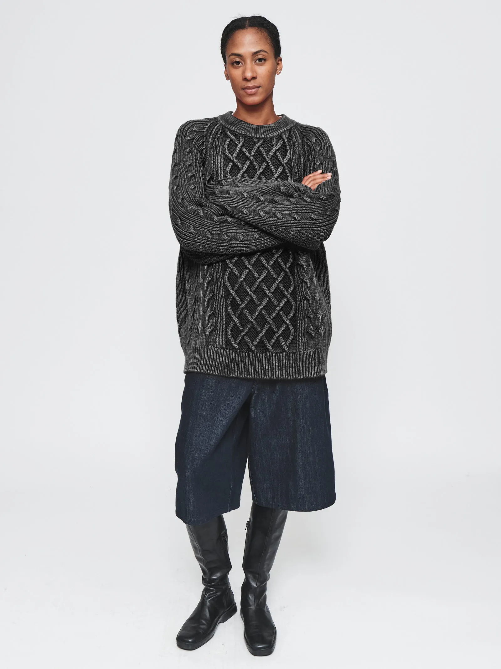 Raglan Cable in Washed Black sold by 6397