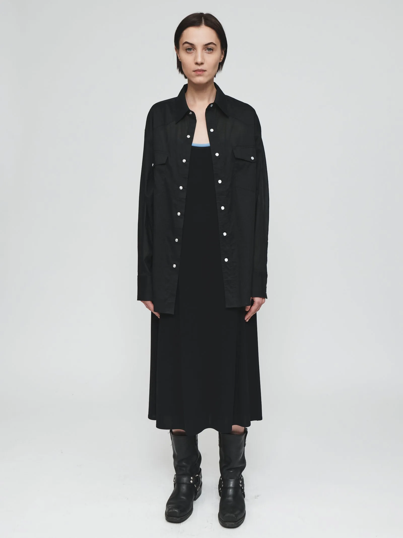 Sheer Western Shirt in Black sold by 6397