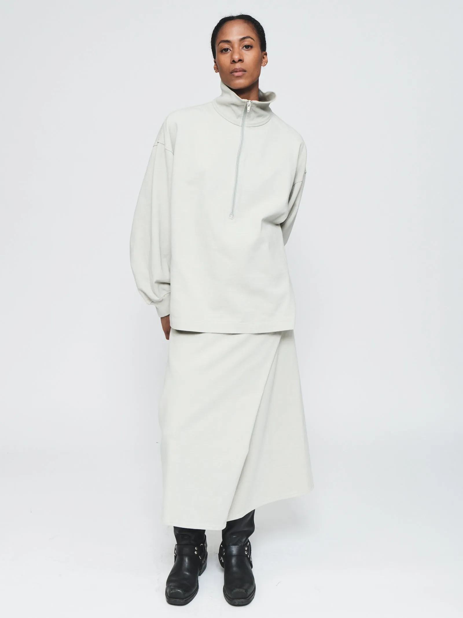 Half Zip Sweatshirt in Chalk sold by 6397