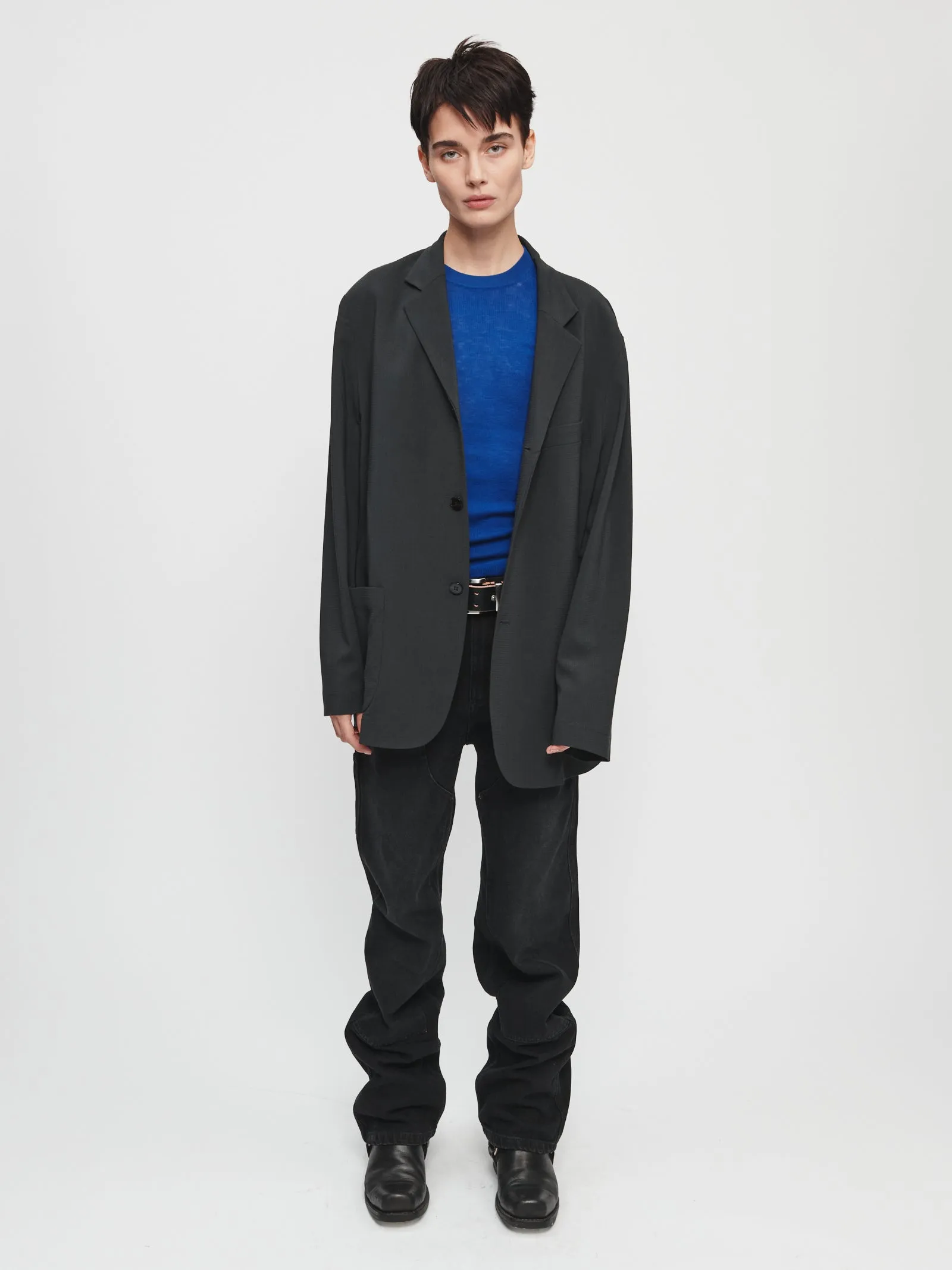 Oversized 3-Button Blazer in Washed Black sold by 6397