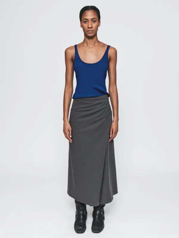 Draped Wrap Skirt in Chalk sold by 6397