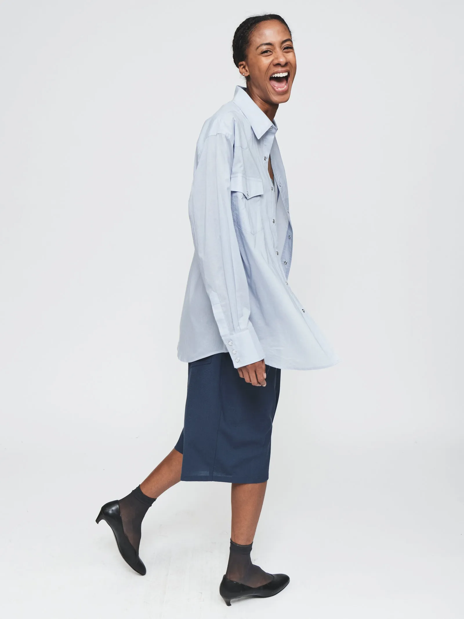 Sheer Western Shirt in Sky Blue sold by 6397 product image thumbnail 2