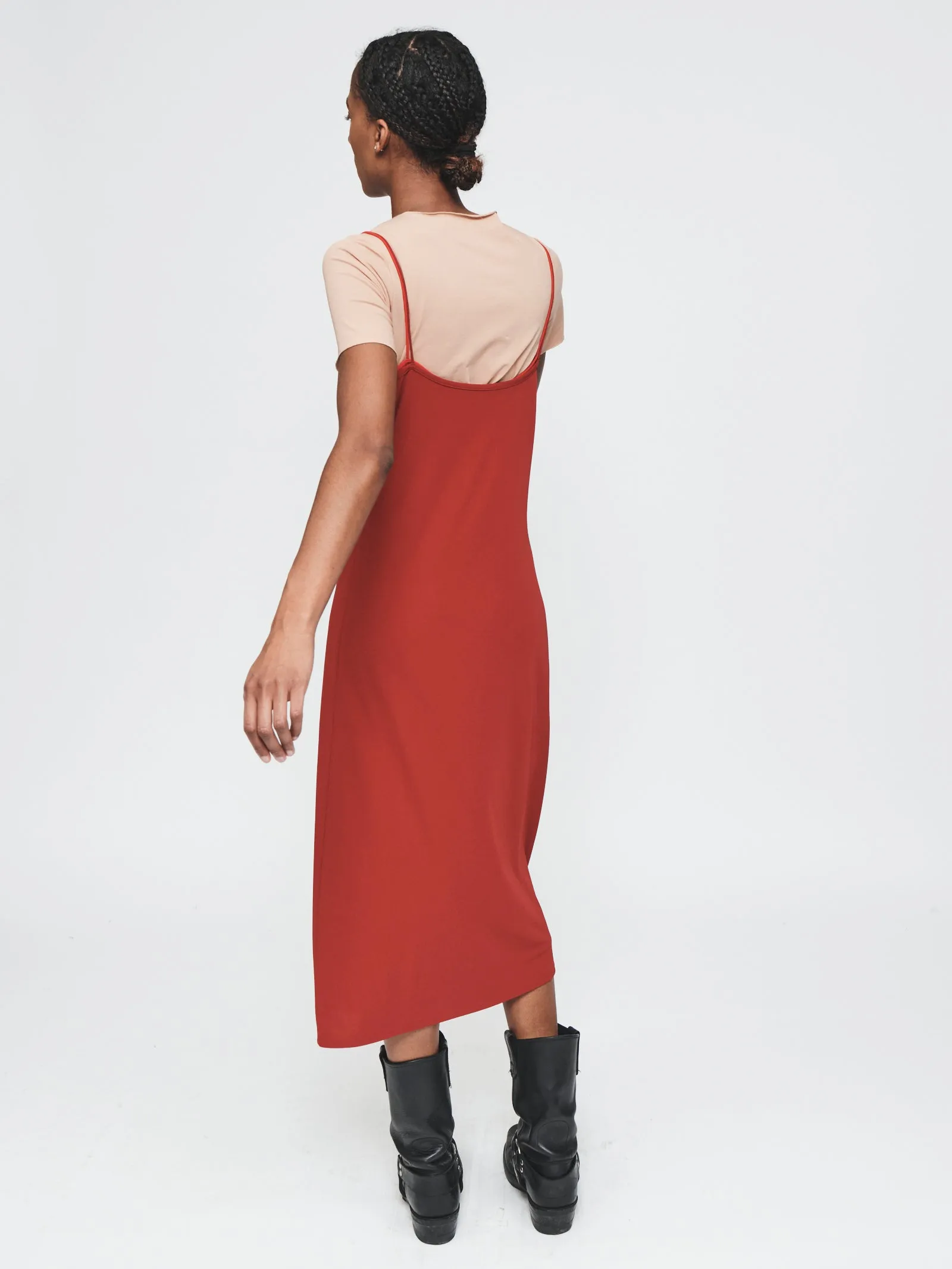 Double Layer Slip Dress in Brick sold by 6397 product image thumbnail 3
