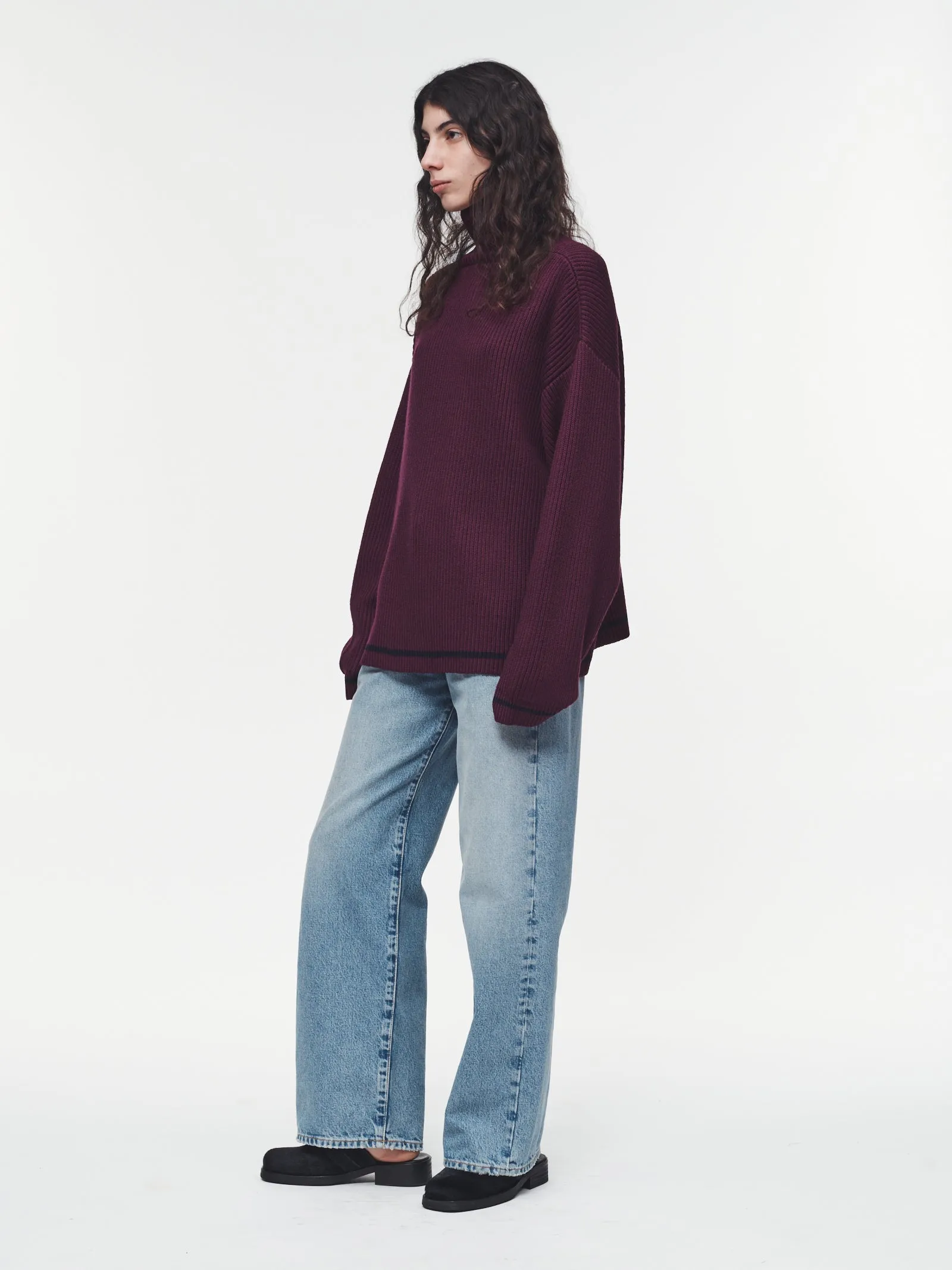 Ribbed Turtleneck in Plum sold by 6397 product image thumbnail 2