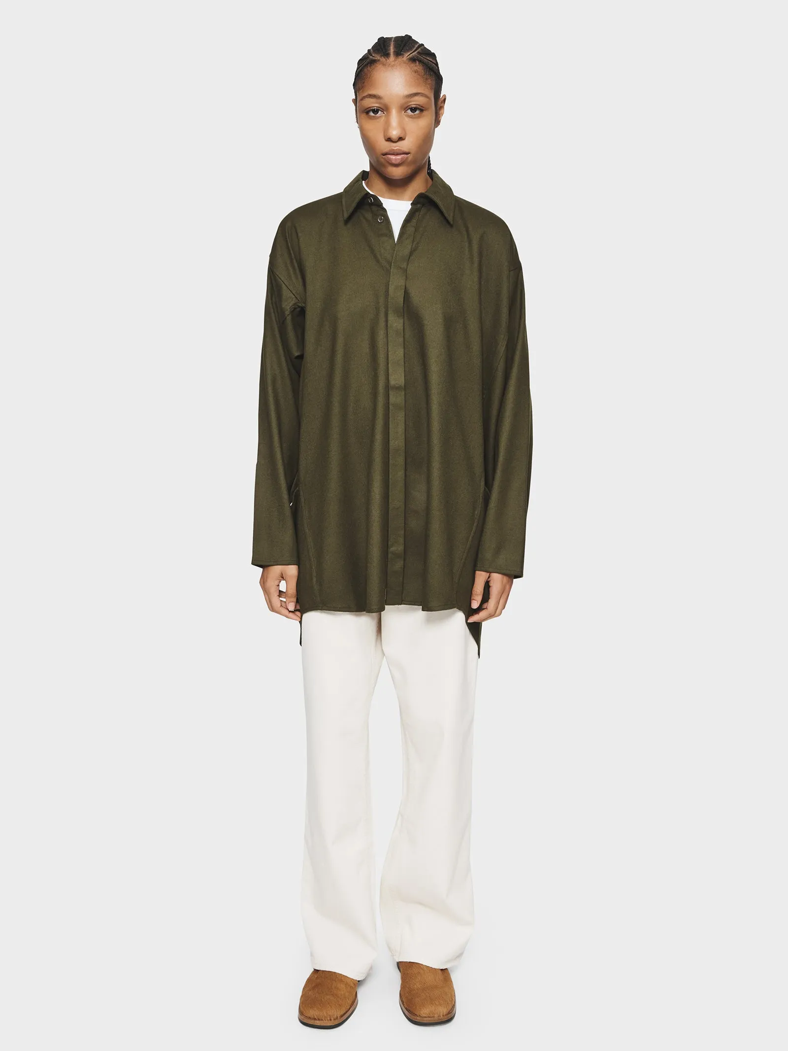 Tailored Artist's Smock in Army sold by 6397
