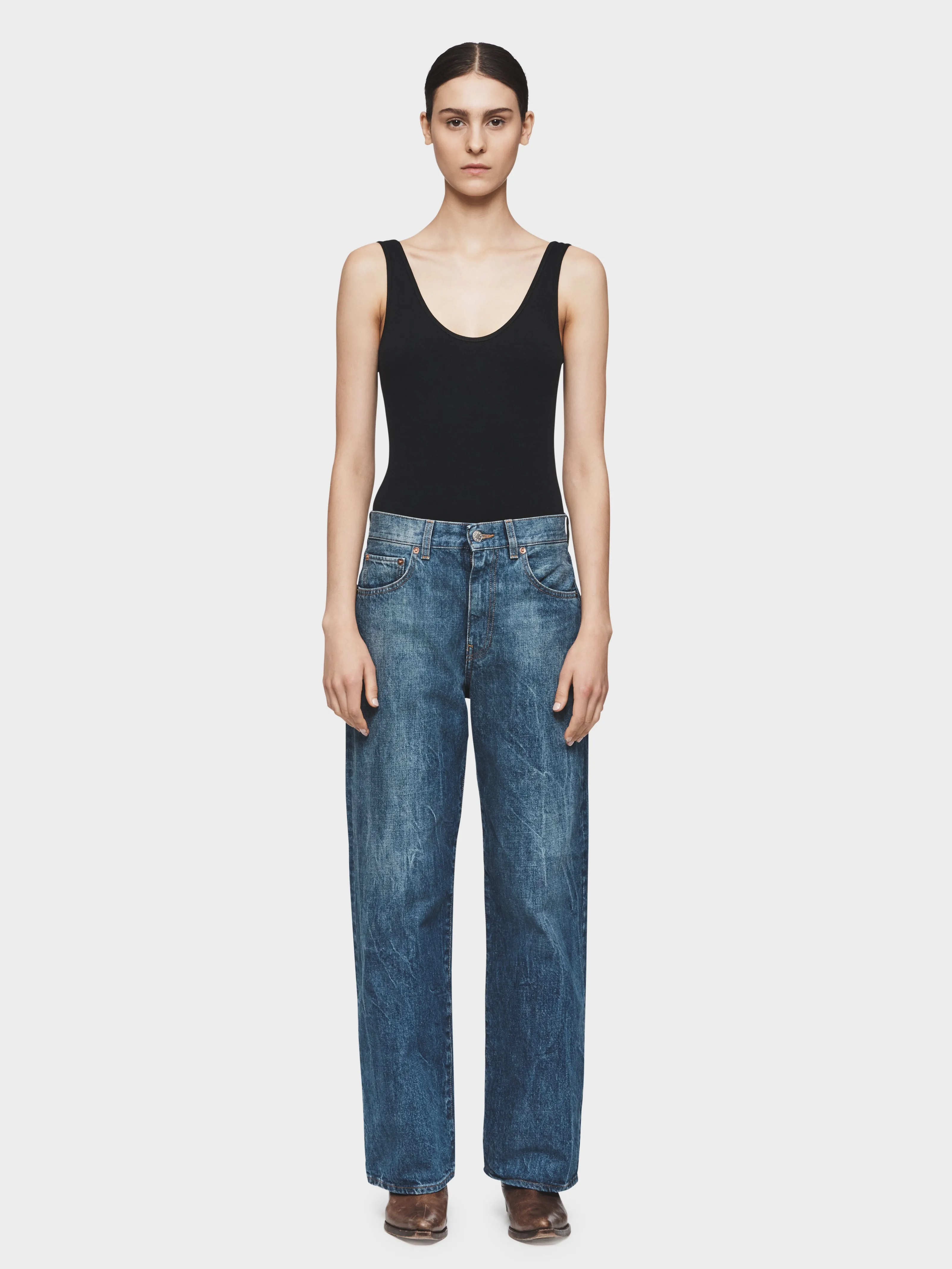 Wide Jean in Marbled Blue sold by 6397